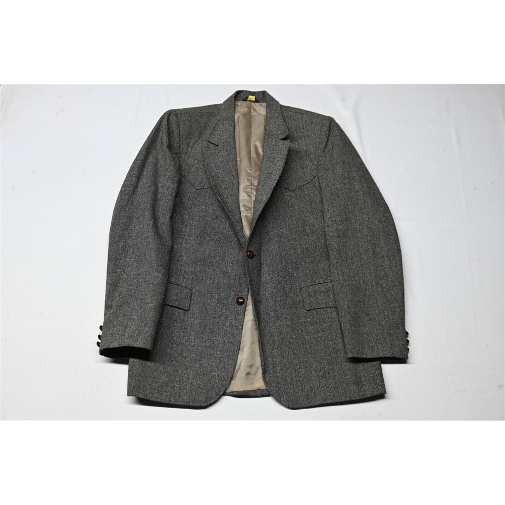 Wrangler 42R Brown‎ Check Tweed Western Yoke USA Made Blazer Sport Coat